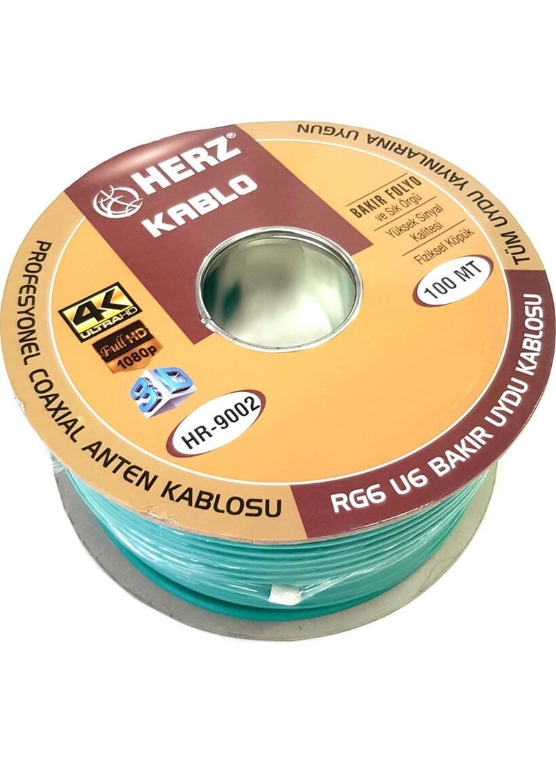 Herz Rg6U6 Satellite Antenna Cable 100Meter Green  - Image 2
