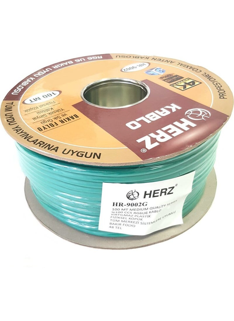 Herz Rg6U6 Satellite Antenna Cable 100Meter Green  - Image 3