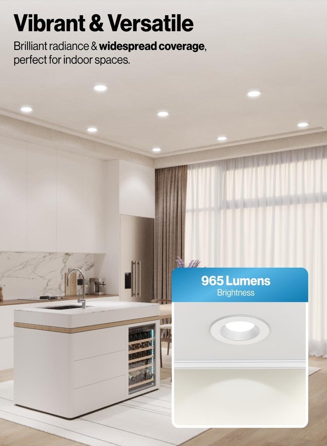 Sunco Lighting إضاءة LED مدمجة من صنكو 6 إنش، أضواء كان للسطح، حواف مائلة، 965 لومن، 13 واط (ما يعادل 120 واط)، 4000 كلفن أبيض بارد، قابلة للتعتيم، مصنفة للرطوبة UL، عبوة 4 قطع. - Image 3