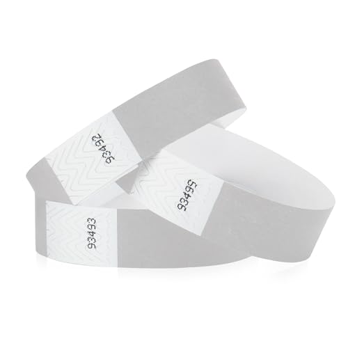 Wristco 500 WristCo Silver Tyvek Wristbands for Events - Comfortable Tear Resistant Paper Bracelets ID Wrist Bands for Concerts Festivals Admission Party Identification - Image 1