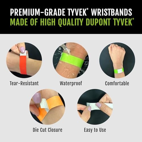 Wristco 500 WristCo Silver Tyvek Wristbands for Events - Comfortable Tear Resistant Paper Bracelets ID Wrist Bands for Concerts Festivals Admission Party Identification - Image 3