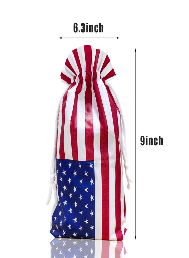 Eylola 48pcs 6.3 x 9 Inch Patriotic Cellophane Treat Bags Drawstring 4th of July Candy Treat Bags Memorial Day Independence Day Red White and Blue Star Gift Bags 4th of July Party Favor Decoration - Image 2