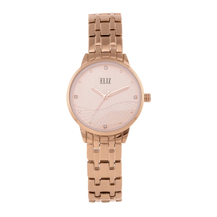ELIZ ES8919L2RPR Metal Case and Bracelet 3-Hands Women's Watch - Image 2