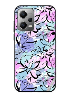 Protective Case Cover For Xiaomi Redmi Note 12 Pro Abstract Flowers Print Design Multicolour