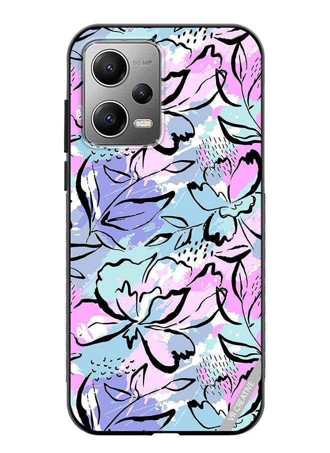 VR CREATIVE - Protective Case Cover For Xiaomi Redmi Note 12 Pro Abstract Flowers Print Design Multicolour - Image 1