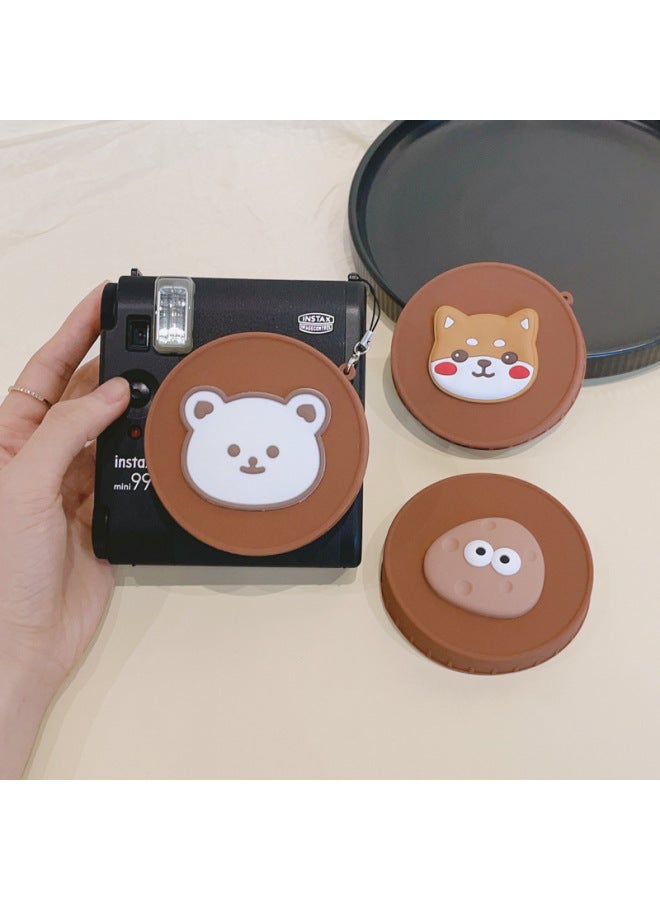 Suitable For Fuji Polaroid Instax Mini 99 Special Polaroid Silicone Lens Cover Cartoon With Anti-Lost Rope-Color:Black Cap-red Hat M Leo - Image 2