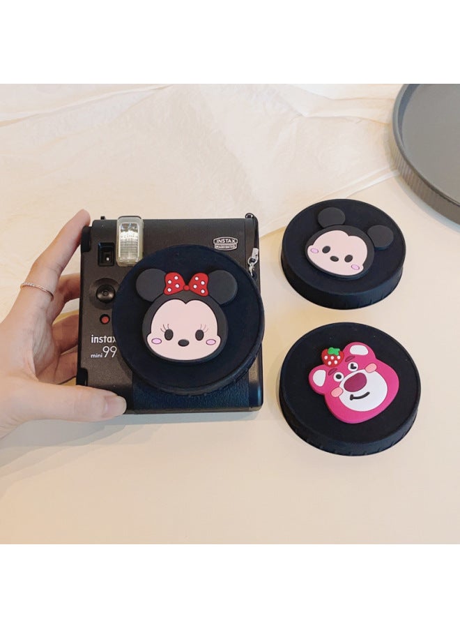 Suitable For Fuji Polaroid Instax Mini 99 Special Polaroid Silicone Lens Cover Cartoon With Anti-Lost Rope-Color:Black Cap-red Hat M Leo - Image 5