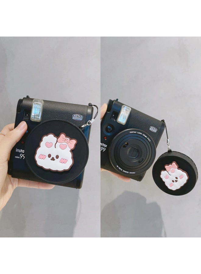 Suitable For Fuji Polaroid Instax Mini 99 Special Polaroid Silicone Lens Cover Cartoon With Anti-Lost Rope-Color:Black Cap-red Hat M Leo - Image 4