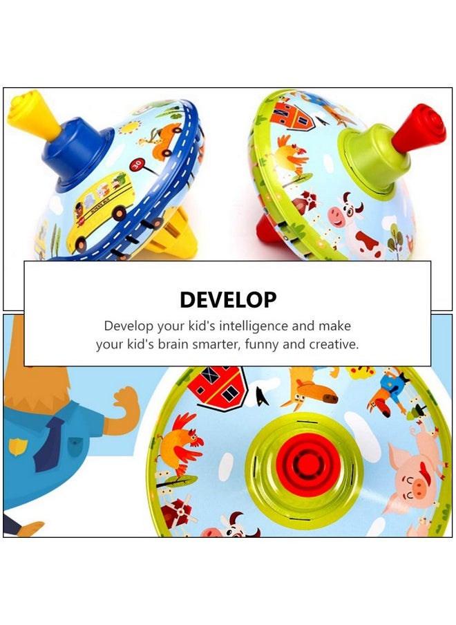 TOYANDONA - 1Pcs Spinning Top Toy For Kids Metal Gyroscopes Toy Traditional Iron Spinning Tops Toys For Girl Boy Educational Kindergarten Toys Party Favors - Image 1