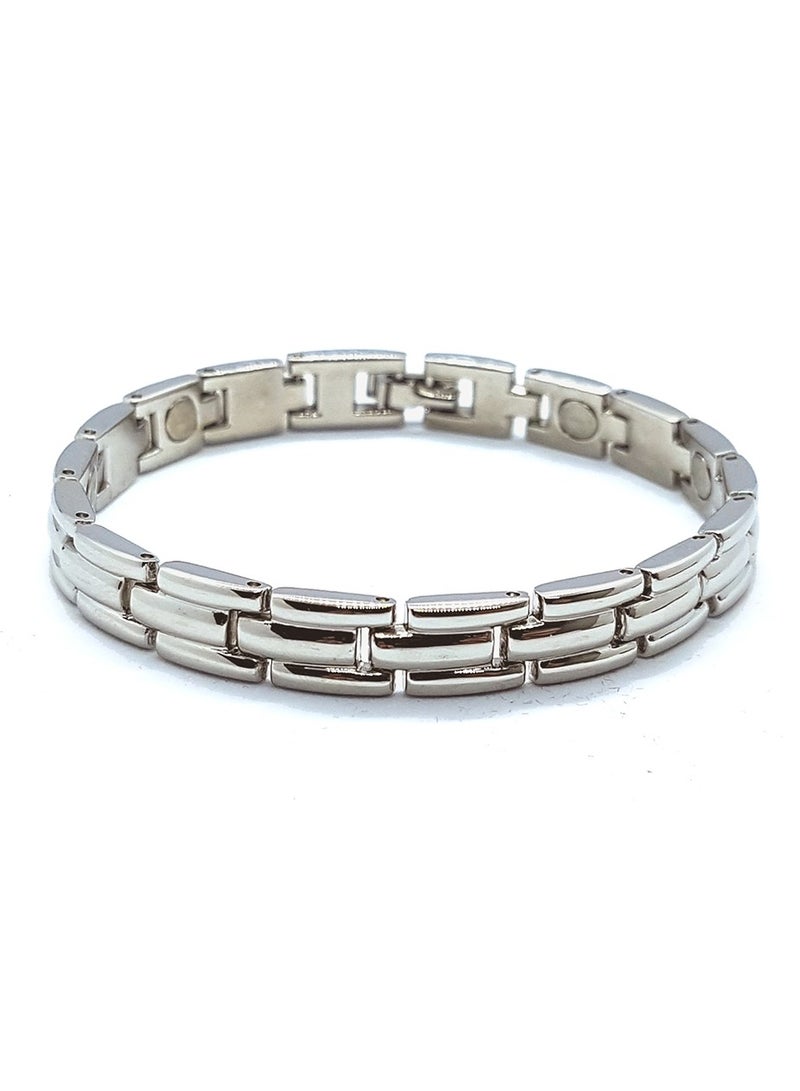 Smart Innovation Magna Power Magnetic Therapy Bracelet Silver Colour for Arthritis, Carpal Tunnel, and Joint Pain Relief - Image 1