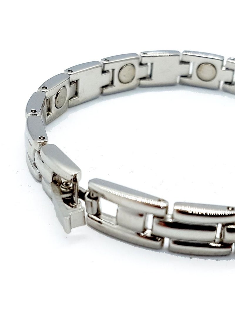 Smart Innovation - Magna Power Magnetic Therapy Bracelet Silver Colour for Arthritis, Carpal Tunnel, and Joint Pain Relief - Image 1