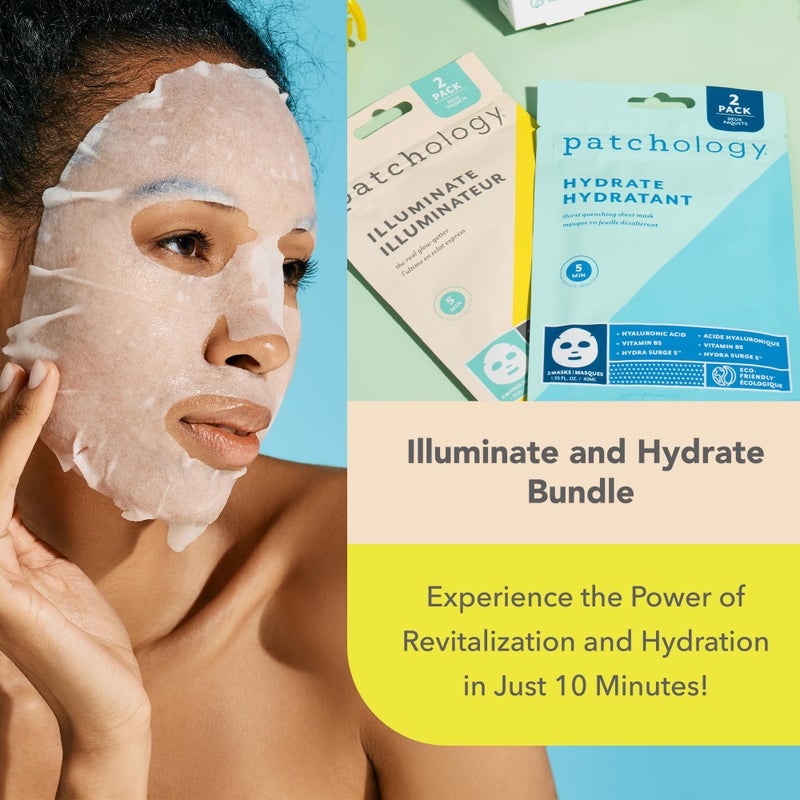 Patchology Hydrating Sheet Masks - Weekend Travel Skincare Essentials - Hyaluronic Acid Masks with Revitalizing Serum, Licorice Root Extract Skincare - Ultimate Hydration & Radiance (4 Masks) - Image 5
