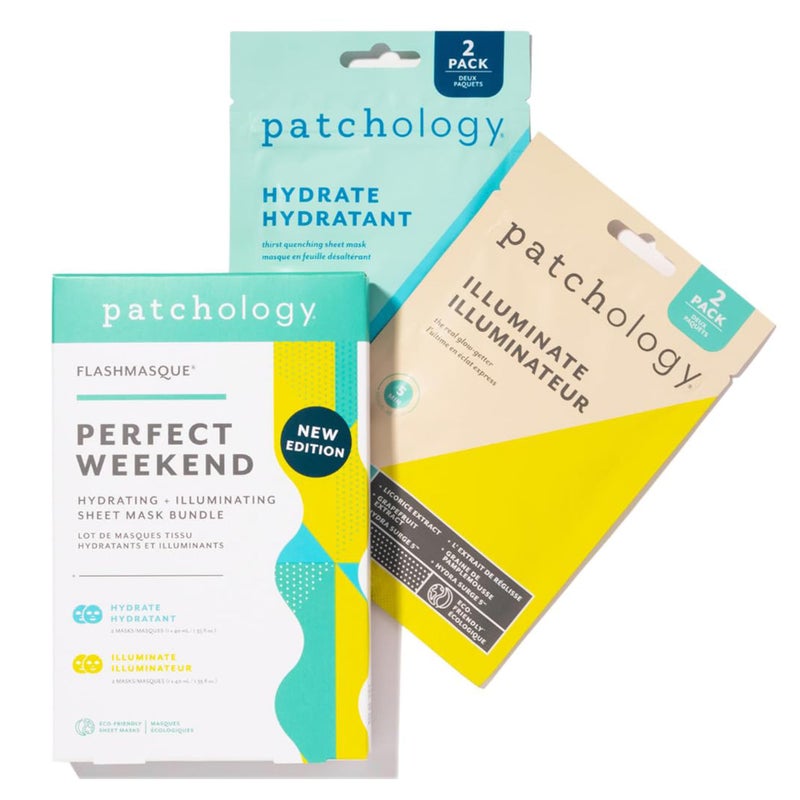 Patchology Hydrating Sheet Masks - Weekend Travel Skincare Essentials - Hyaluronic Acid Masks with Revitalizing Serum, Licorice Root Extract Skincare - Ultimate Hydration & Radiance (4 Masks) - Image 1