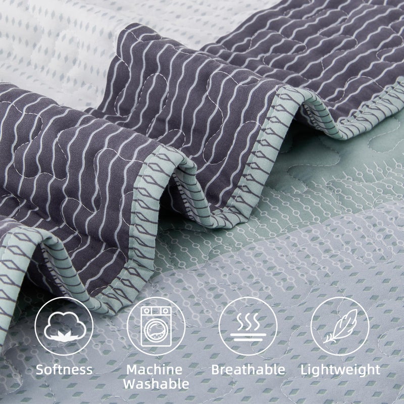 Andency مجموعة لحاف كاليفورنيا في كاليفورنيا - الكتان رمادي خفيف الوزن لحاف ناعم كال - سرير صيف سرير في كاليفورنيا حجم الملك - غطاء الفراش لجميع المواسم (يشمل لحاف واحد 2 وسادة شام) - Image 5