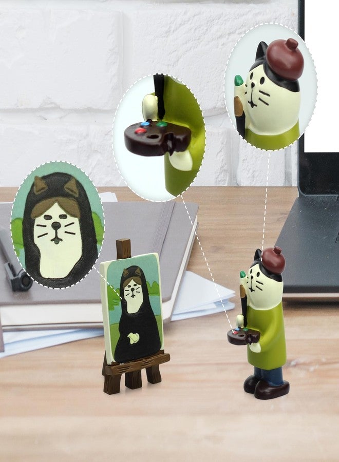 RAQWI Cute Mini Cat Figurine Resin Cat for Office, Home Decoration Perfect Cute Cat Gift for Cat Lovers - Image 3