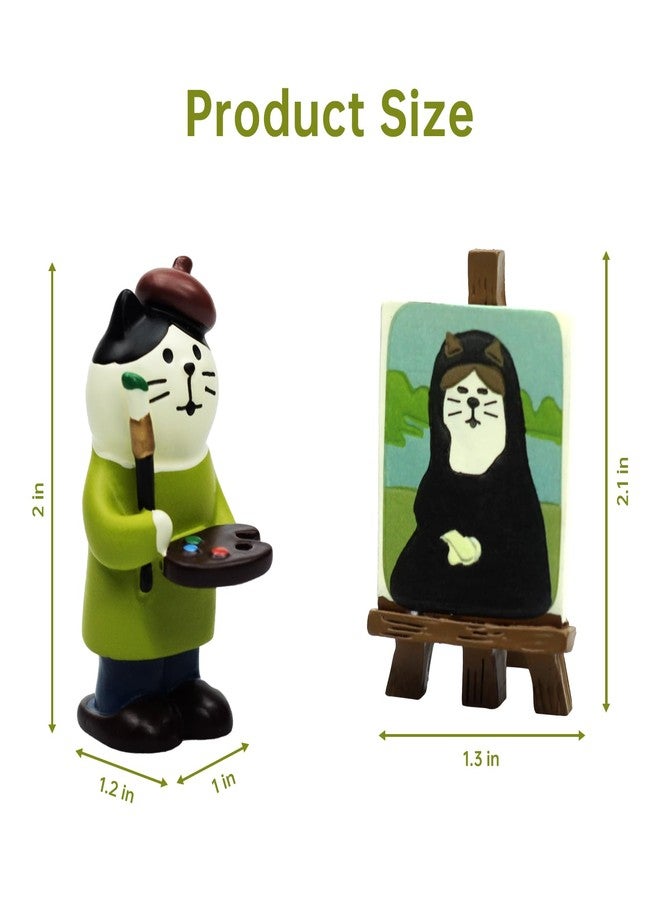 RAQWI Cute Mini Cat Figurine Resin Cat for Office, Home Decoration Perfect Cute Cat Gift for Cat Lovers - Image 2