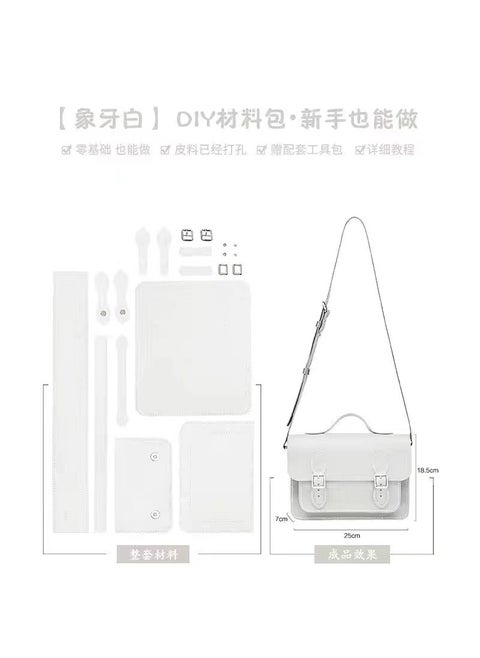 Handmade DIY Cambridge Satchel Fashion Bag White