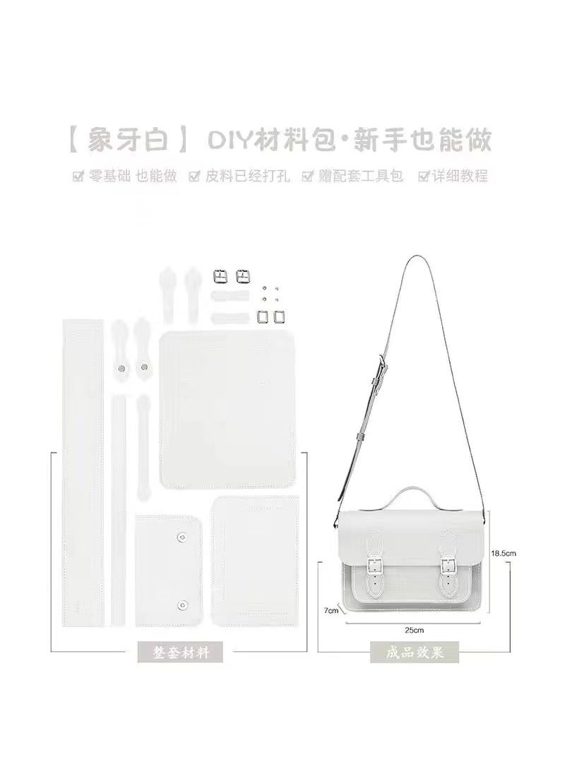 Handmade DIY Cambridge Satchel Fashion Bag White