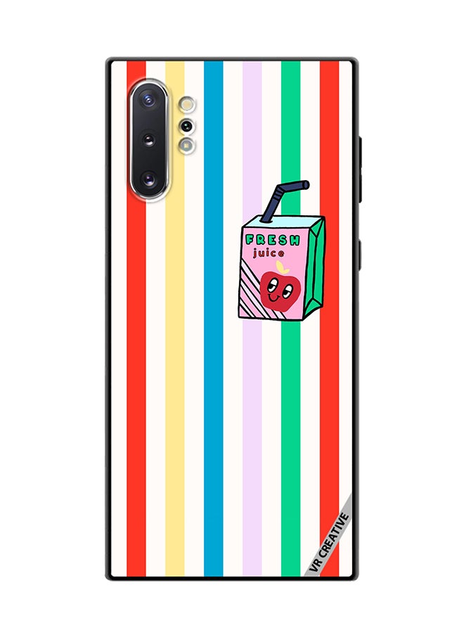 VR CREATIVE Protective Case Cover For Samsung Galaxy Note10 Plus 5G Summer Stripe Fresh Juice Apple Fruit Design Multicolour - Image 1