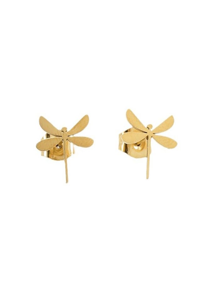 Shejuety Dragonfly Earrings Titanium Steel Plated with 14k Gold, Low Sensitivity Stainless Steel Material, Designed for Women with Various Festival Jewelry Gifts - Image 1