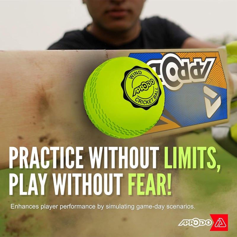 Aprodo Wind Cricket Balls Soft PVC Light Weight Durable Recommended for Training Practice Coaching Indoor & Outdoor (Multi-Wind Ball- Pack 3) - Image 2