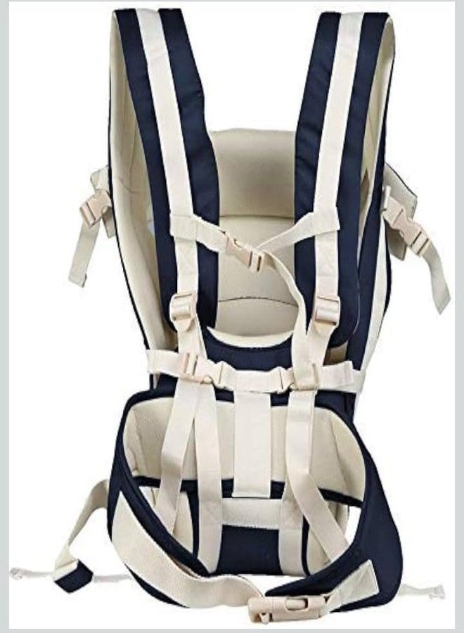 HIERAX Baby Carrier with Adjustable Straps, Front Carry Position, Breathable Fabric, for Baby 4 to 18 Months Navy Blue and Beige (Black&Cream) - Image 2