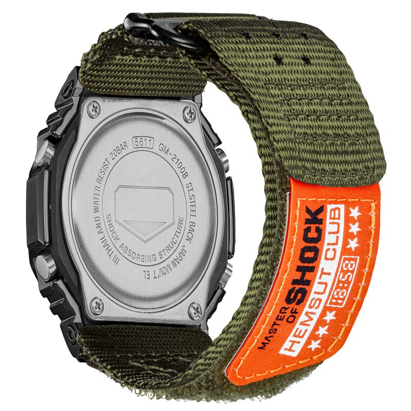 DAVILANE حزام ساعة بديل لساعة كاسيو للرجال G-Shock GM-2100B، GD-100/110/120/350، GW-S5600/5600/B5600/M5600، حزام معصم كاسيو من النايلون القابل للتنفس 16 مم - Image 1
