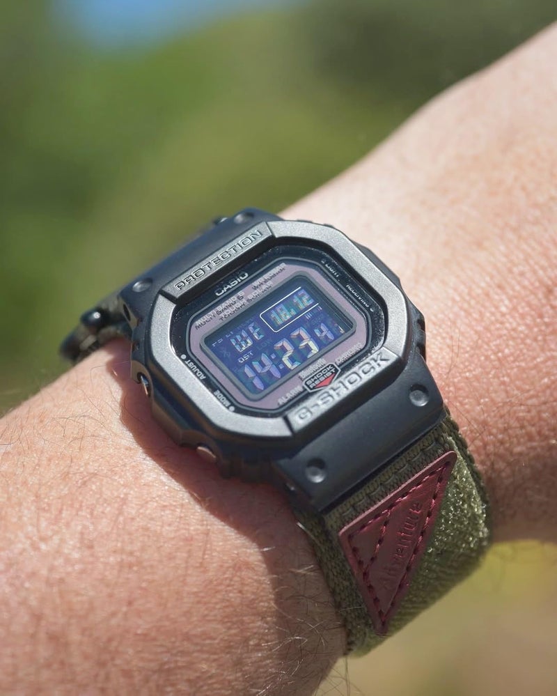 DAVILANE حزام ساعة بديل لساعة كاسيو للرجال G-Shock GM-2100B، GD-100/110/120/350، GW-S5600/5600/B5600/M5600، حزام معصم كاسيو من النايلون القابل للتنفس 16 مم - Image 2