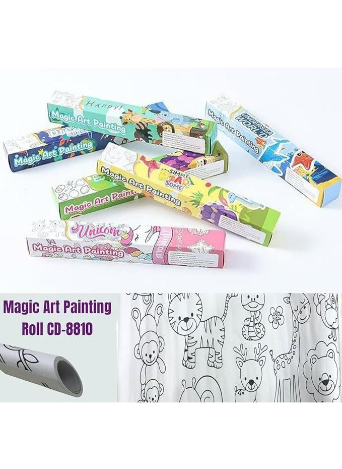 Giant Adhesive Coloring Roll for Kids - "Simple Roarsome Dinosaurs" Design for Creative Development