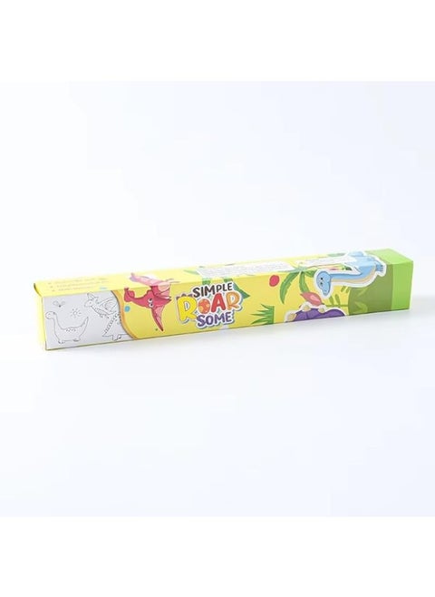 Giant Adhesive Coloring Roll for Kids - "Simple Roarsome Dinosaurs" Design for Creative Development