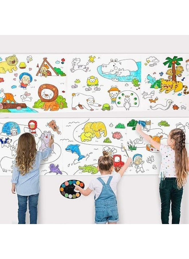 Giant Adhesive Coloring Roll for Kids - "Simple Roarsome Dinosaurs" Design for Creative Development