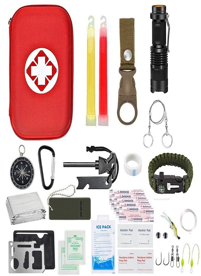 Beauenty - 37 Piece First-Aid Kit Car Emergency Kit Small Waterproof Camping Equipment for Camping Hiking Home Travel Go Bag Fully stocked with 1st aid Medical Supplies - Image 1