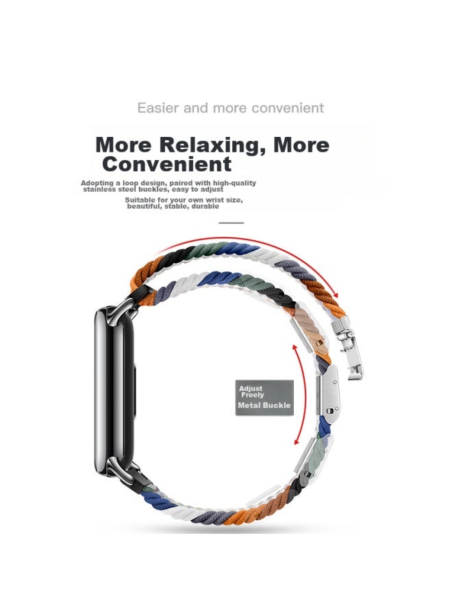 Wei Qiantu Weiqiantu Compatible With Xiaomi Band 9/8/nfc Strap, Fashionable Braided Wristband, Smart Sports Bracelet For Men And Women, Starlight Color (rose Gold Clasp)  - Image 5