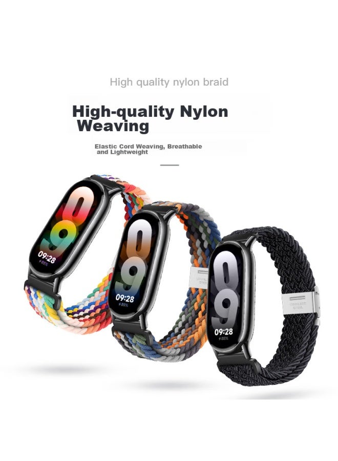 Wei Qiantu Weiqiantu Compatible With Xiaomi Band 9/8/nfc Strap, Fashionable Braided Wristband, Smart Sports Bracelet For Men And Women, Starlight Color (rose Gold Clasp)  - Image 3