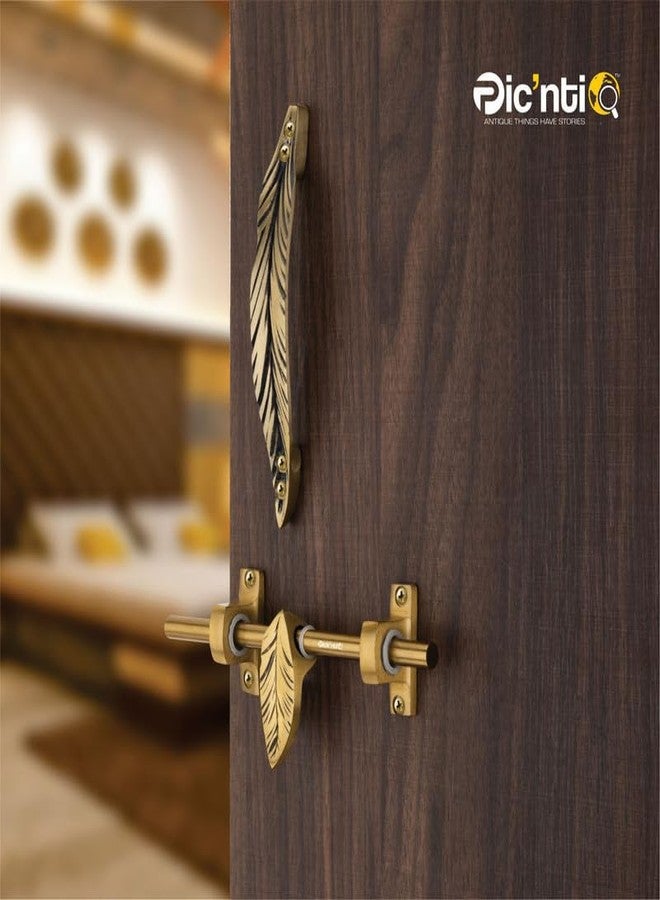 PIC’NTIQ PIC'NTIQ™ Aluminum Heavy Single Door Fitting Accessories Full Set/Kit |1 Aldrop|1 Latch 10" | 2-6" Cabinet Handles |1 Tower Bolt |1 Door Stopper | 10" | Mayuri | Antique Finish - Image 3