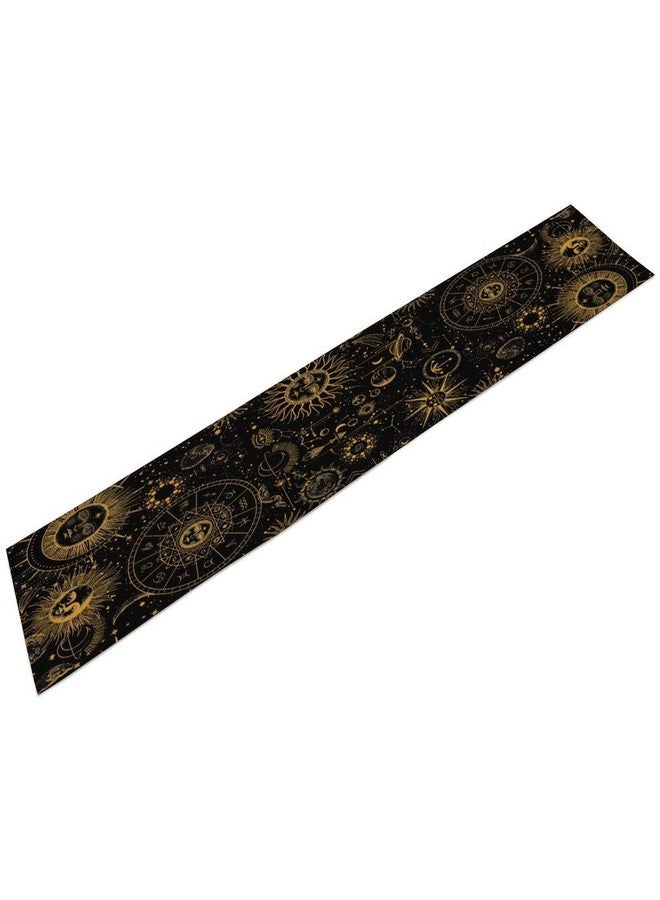 AAVEUP Sun Moon Table Runner,Boho Hippie Mystic Astral Celestial Tarot Constellation Moon Starry Night Tabletop Restaurant Dining Kitchen Wedding Party 13x36 Inch - Image 5