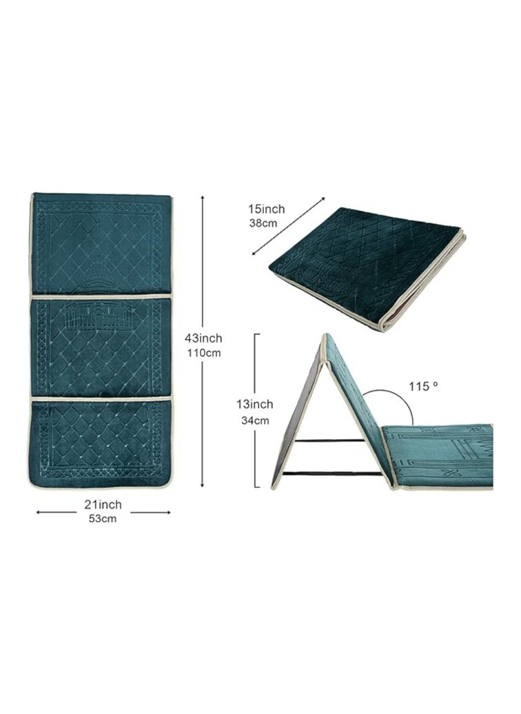 Generic Premium Soft Sajadah with Back Support - Padded Prayer Rug for Ultimate Comfort - Portable Travel Mat with Carrying Pocket - Plush & Foam Praying Carpet - Thick and Luxurious Prayer Mat  - Image 4