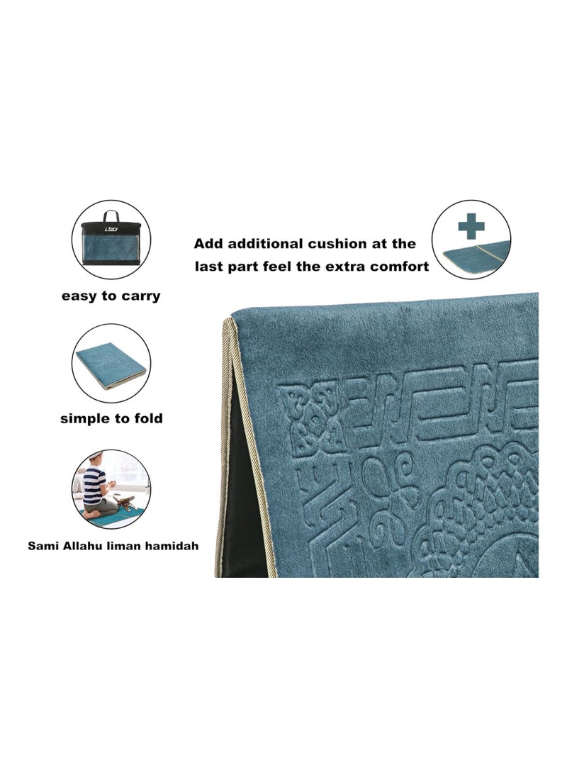 Generic Premium Soft Sajadah with Back Support - Padded Prayer Rug for Ultimate Comfort - Portable Travel Mat with Carrying Pocket - Plush & Foam Praying Carpet - Thick and Luxurious Prayer Mat  - Image 5