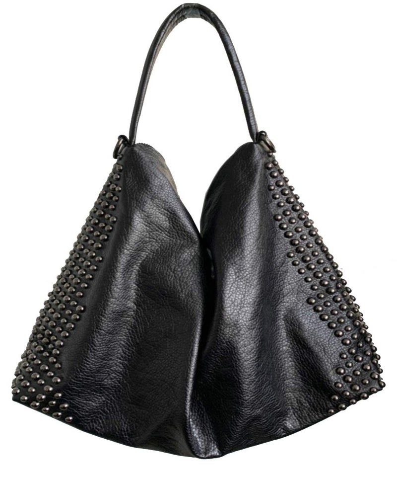 FiveloveTwo Women Rivet Purse Handbag Large Capacity Punk Shoulder Crossbody Bag Tote Satchel - Image 3