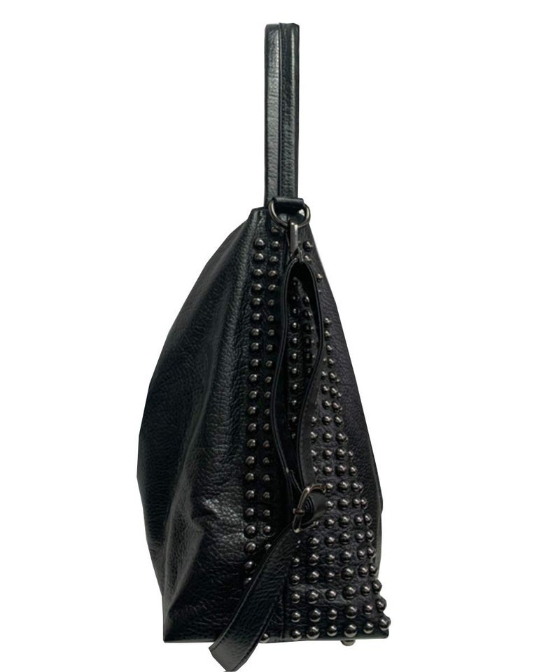 FiveloveTwo Women Rivet Purse Handbag Large Capacity Punk Shoulder Crossbody Bag Tote Satchel - Image 4
