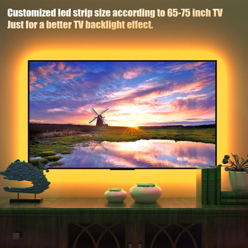 maylit Tv Led Backlight, Pre-Cut 14.3ft Led Strip Lights for 65-75in Tv,4Pcs USB Powered Tv Lights kit with Remote,RGB Bias Lighting for Room Decor - Image 4
