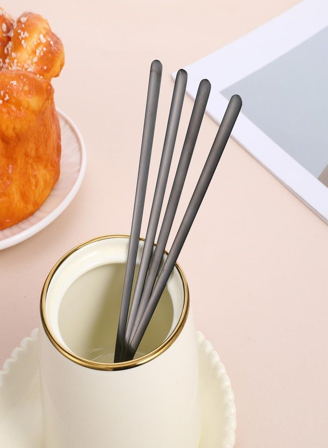 Psiriol 4 PCS Satin Black Stainless Steel Coffee Spoons, Dessert Spoon, Iced Tea Spoon, Espresso Spoons for Stirring with Long Handle, Matte Black SS304 Teaspoons for Coffee, Tea, Cake, Ice Cream, 6.7 Inches - Image 5