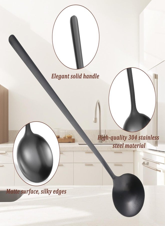 Psiriol 4 PCS Satin Black Stainless Steel Coffee Spoons, Dessert Spoon, Iced Tea Spoon, Espresso Spoons for Stirring with Long Handle, Matte Black SS304 Teaspoons for Coffee, Tea, Cake, Ice Cream, 6.7 Inches - Image 3