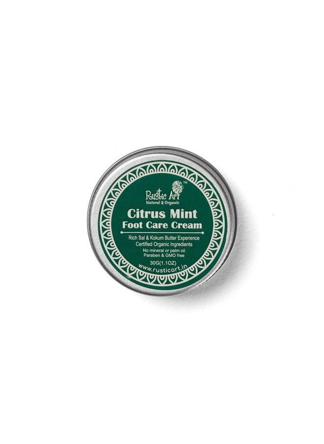 Rustic Art - Organic Citrus Mint Foot Care Cream ; Nourishing Moisturizing & Non Greasy ; 30G (1) - Image 1