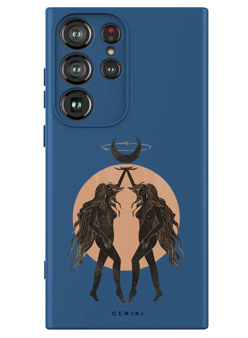 Theodor Protective Slim Fit Case Liquid Silicone Cover with Full Body Protection Anti-Scratch Shockproof Case For Samsung Galaxy S24 Ultra (Blue) - Gemini - Image 1