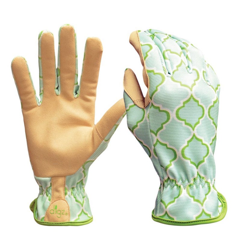 DIGZ 77211 Planter Pro Women's Gardening Gloves, Work Gloves with Touchscreen Compatible Fingertips, Geometric Pattern, Small, Beige - Image 5