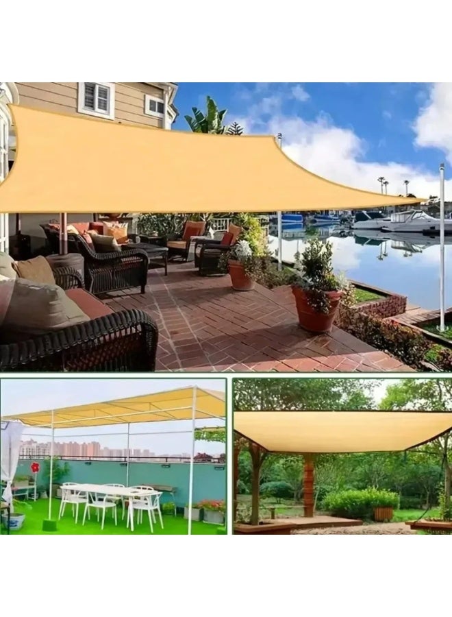 2x2m Beige Outdoor Sunshade Shading Net, UV Protection HDPE Mesh Fabric - Image 5