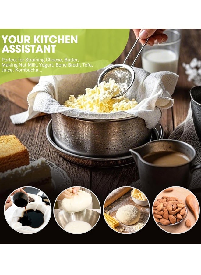 قطعتان من قماش الجبن، مقاس 20 بوصة × 20 بوصة، قماش جبن شبكي ناعم قابل لإعادة الاستخدام وقابل للغسل - للتصفية والطهي وصنع الجبن - Image 5