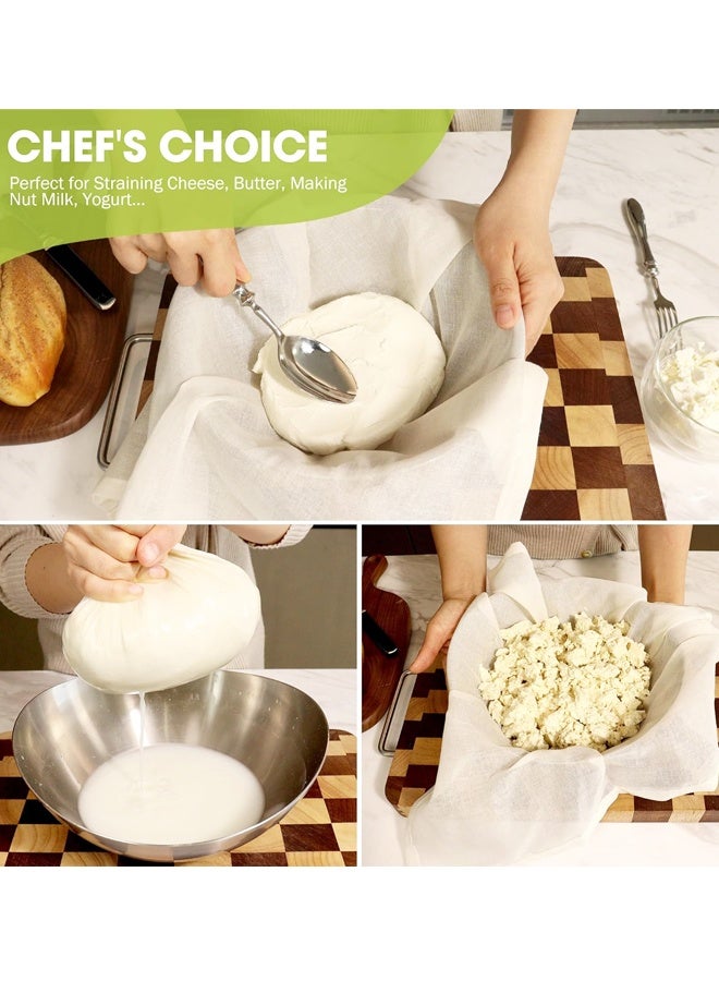 قطعتان من قماش الجبن، مقاس 20 بوصة × 20 بوصة، قماش جبن شبكي ناعم قابل لإعادة الاستخدام وقابل للغسل - للتصفية والطهي وصنع الجبن - Image 2
