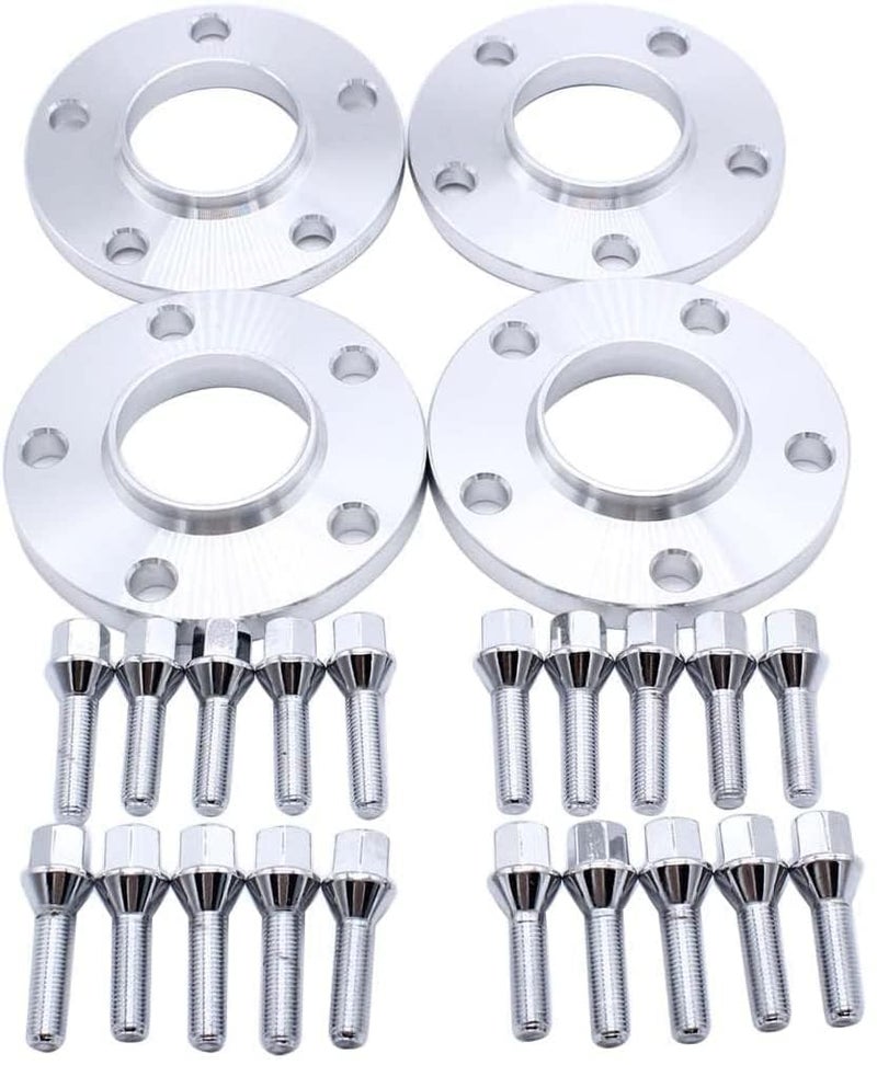 TAKPART 4PCS 12mm & 15mm Spacers 5x120mm Hubcentric Forged Wheels Spacer with 20 Bolts Compatible With 3 Series M3 E30, E36, E46, E90, E91, E92, E93 - Image 1